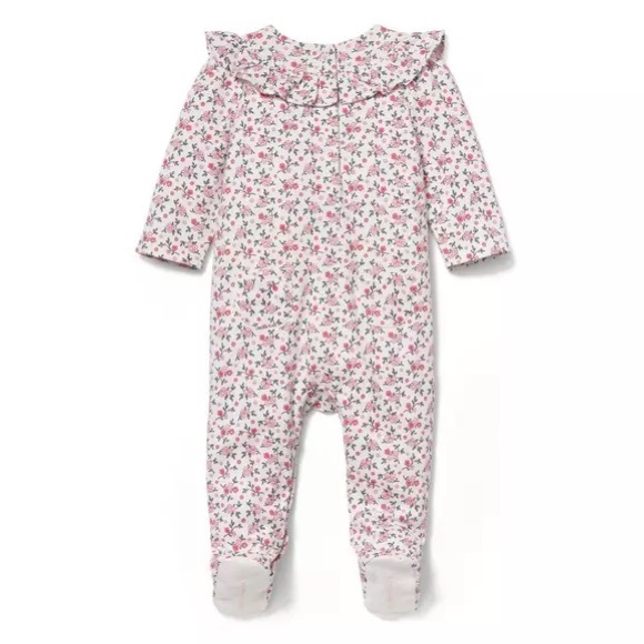 Janie and Jack Floral Footed One-Piece 3-6M - Picture 2 of 9